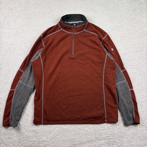 Kuhl 1/4 Zip Mens Extra Large Red Revel Fleece Pullover Kasmira Long Sleeve - Picture 1 of 8